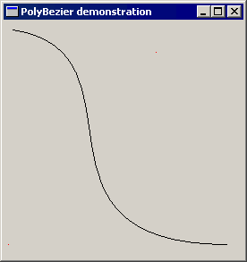 пример программы, использующей функцию PolyBezier
